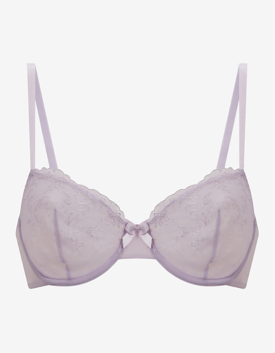 Embroidery Non Padded Balconette Bra