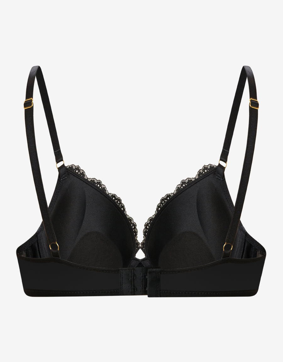Black Double Push-Up Plunge Bra