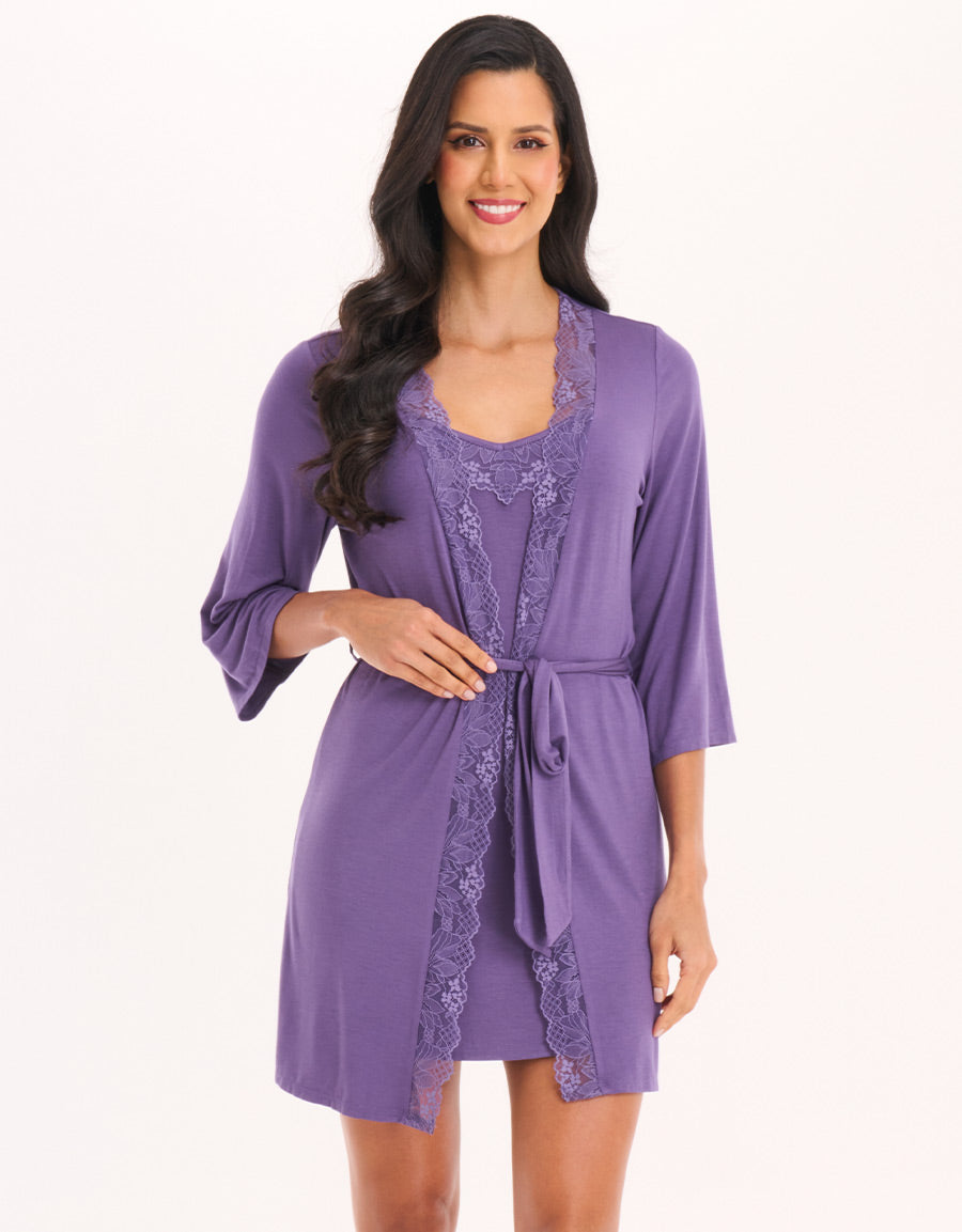 Purple Short Dress Set