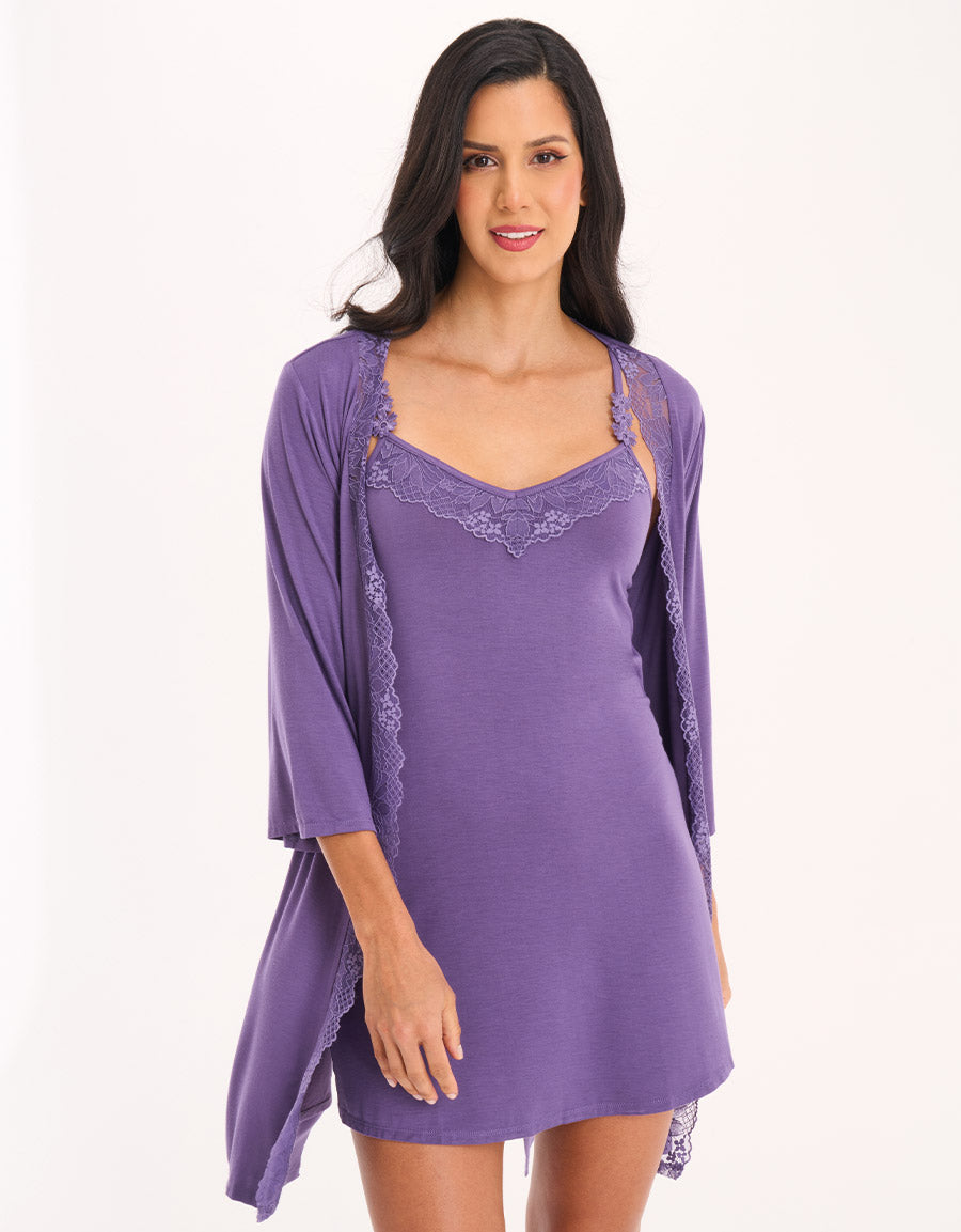 Purple Short Dress Set