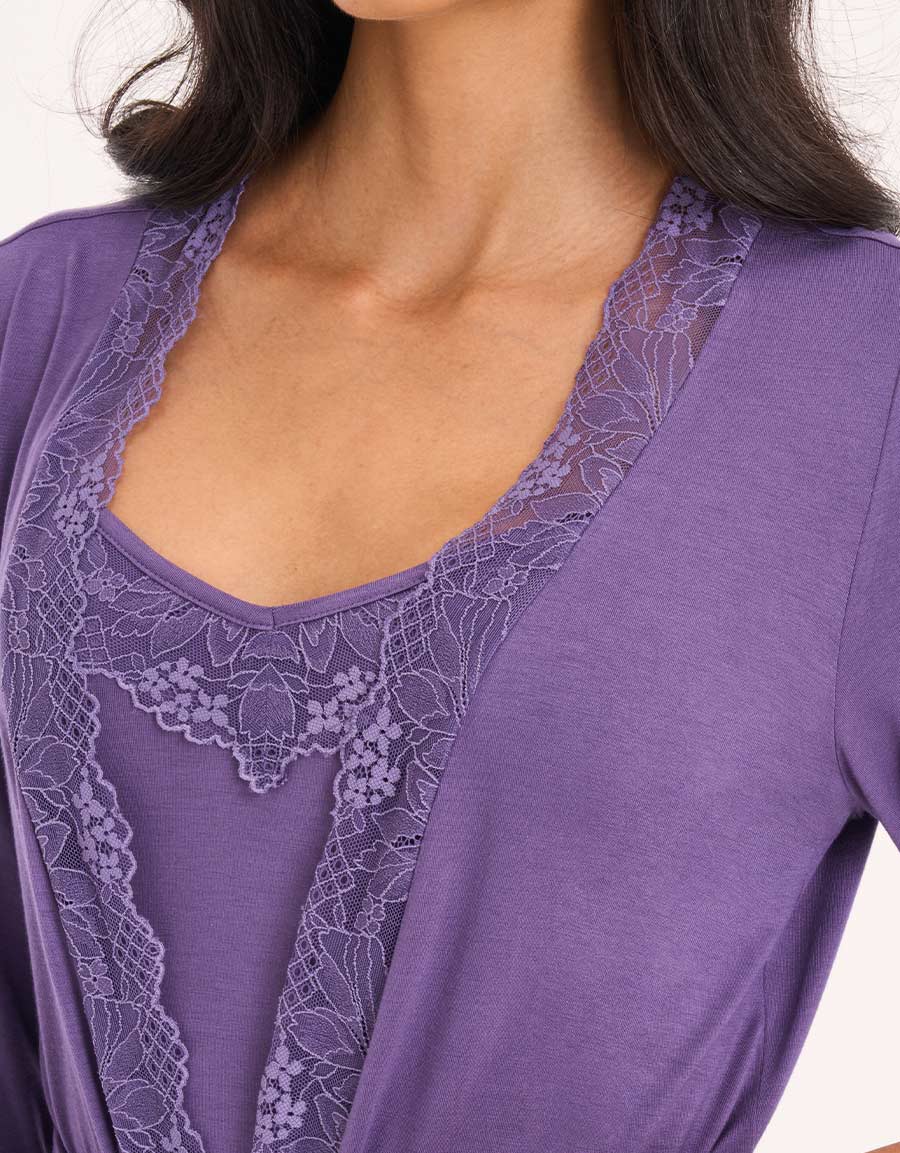 Purple Short Dress Set