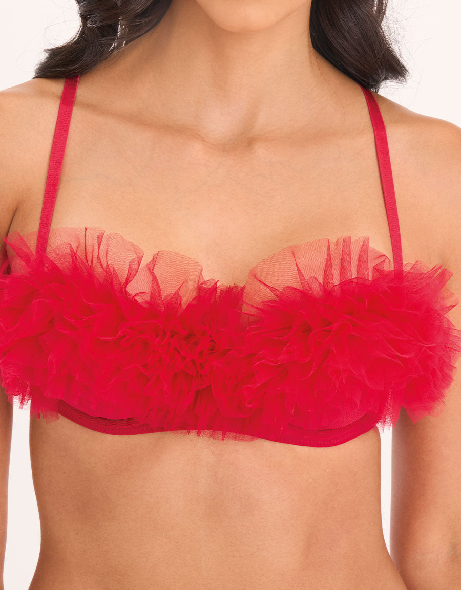 Red Bra Set And Short Robe