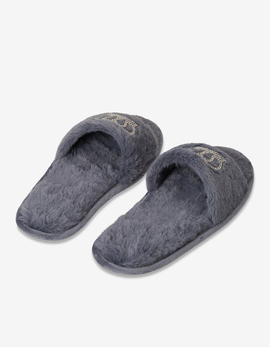 Fur Open Toe Slippers
